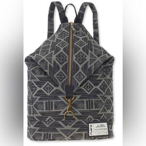 Kavu Gray Geometric Canvas Mini Backpack